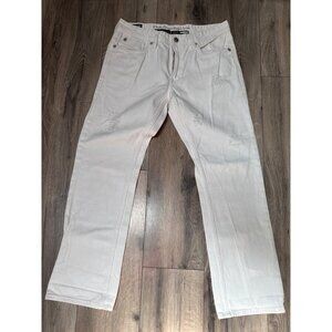 Mens Buffalo Spencer Slim White Distressed Jeans Size 32x30 Cotton Casual